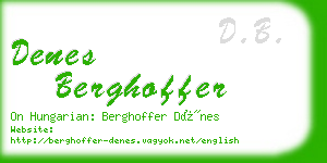 denes berghoffer business card